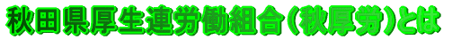 秋田県厚生連労働組合(秋厚労)とは
